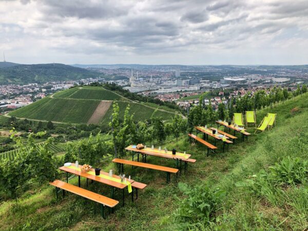 Ausblick aus den Weinbergen in Stuttgart Rotenberg